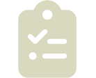 A beige clipboard icon with a checkmark, a bullet point, and horizontal lines representing a list or document.